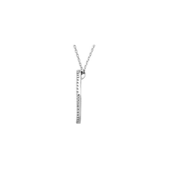 14K White 1/5 CTW Natural Diamond Crescent Moon 16' Necklace
