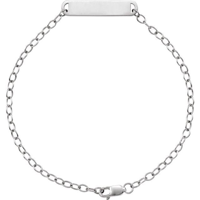 Sterling Silver Engravable Bar 7' Bracelet