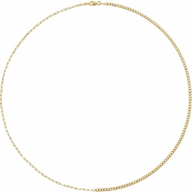 14K Yellow 2.7 mm Curb & Paperclip-Style 18' Chain