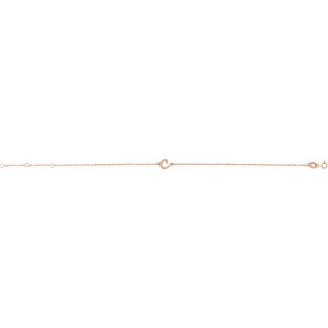 14K Rose Initial C 6 1/2-7 1/2' Bracelet