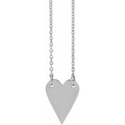 14K White Engravable Heart 18' Necklace