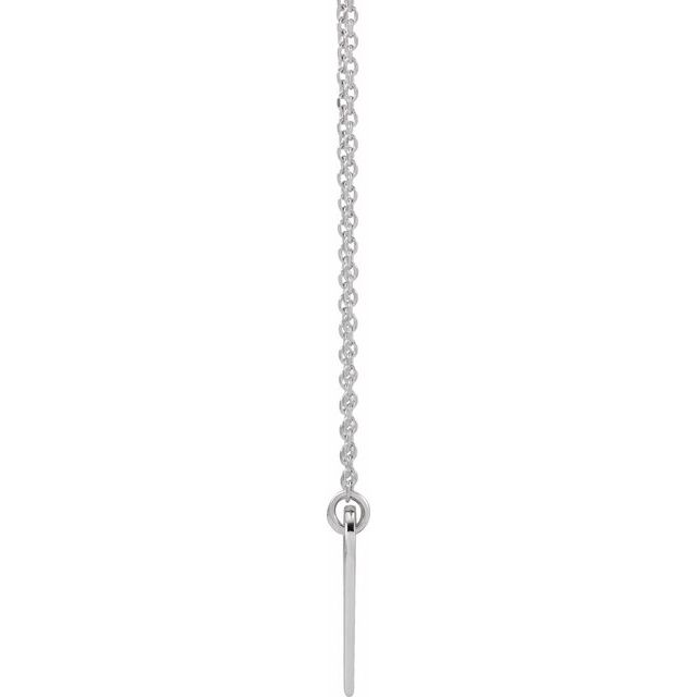 14K White Engravable Heart 18' Necklace