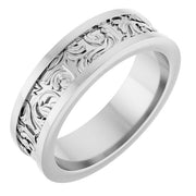 14K White Sculptural Band