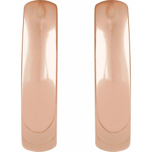14K Rose Hinged 12 mm Hoop Earrings