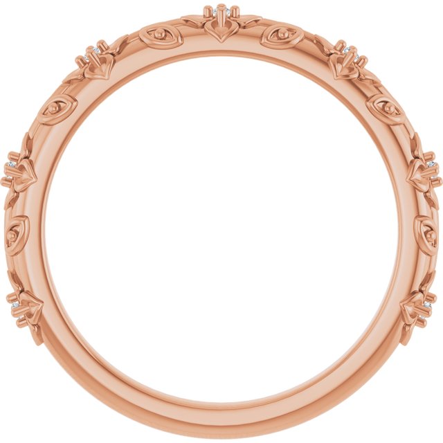 14K Rose .03 CTW Natural Diamond Floral Band