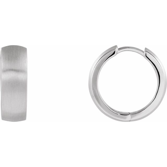 14K White 17.5 mm Hinged Single Hoop Earring