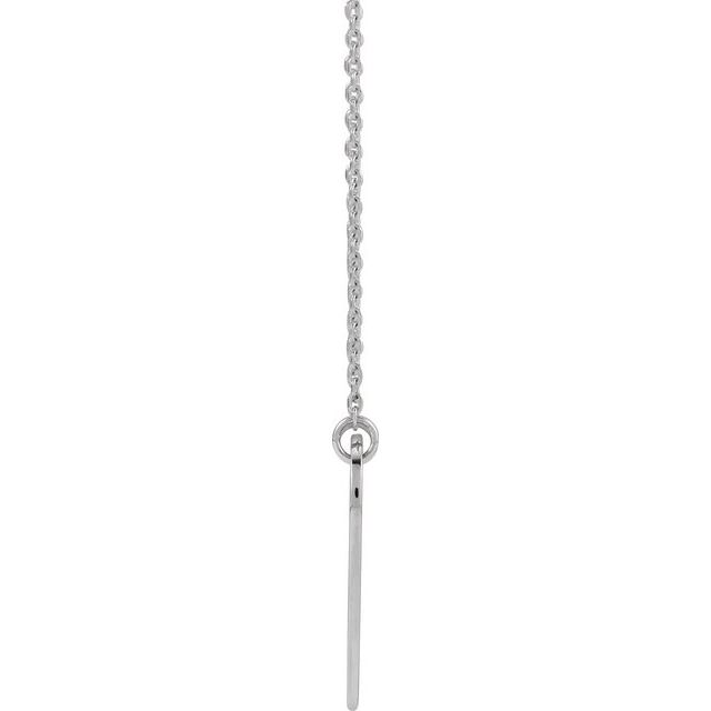 14K White Engravable Heart 18' Necklace