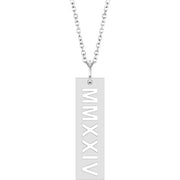 14K White 2024 Year Roman Numeral 16-18' Necklace