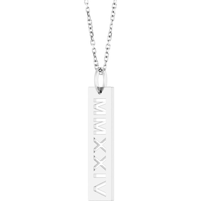 14K White 2024 Year Roman Numeral 16-18' Necklace