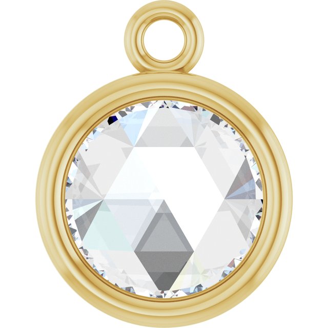 14k Yellow 1/2 Ct Rose-cut Natural Diamond Dangle