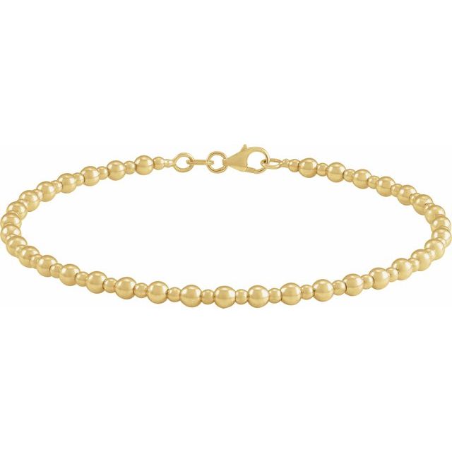 14K Yellow Beaded 7' Bracelet