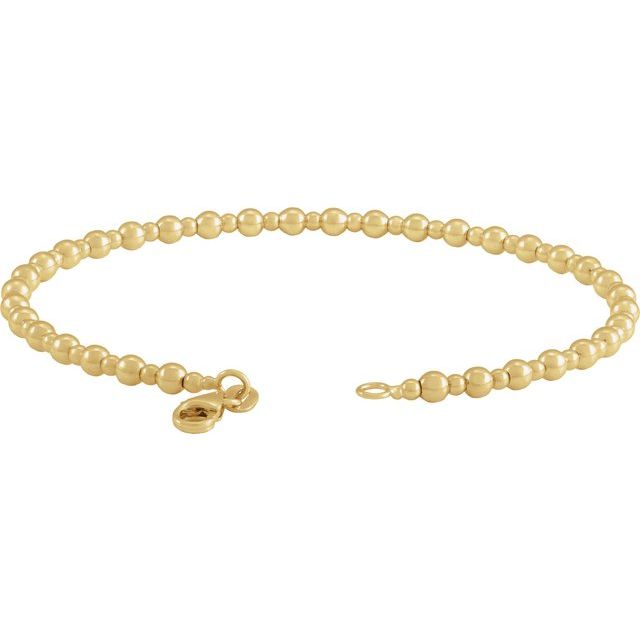 14K Yellow Beaded 7' Bracelet