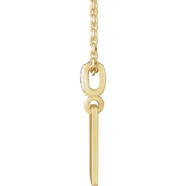 14K Yellow .02 CTW Natural Diamond Faith Over Fear 16-18' Necklace