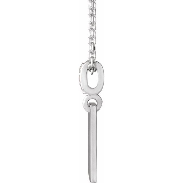 14K White .02 CTW Natural Diamond Faith Over Fear 16-18' Necklace
