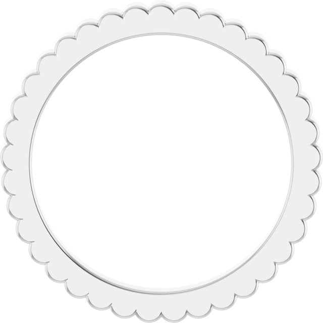 14K White Grooved Band Size 5