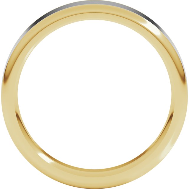 14K Yellow/White 5 mm Flat Band with Round Edge Size 10