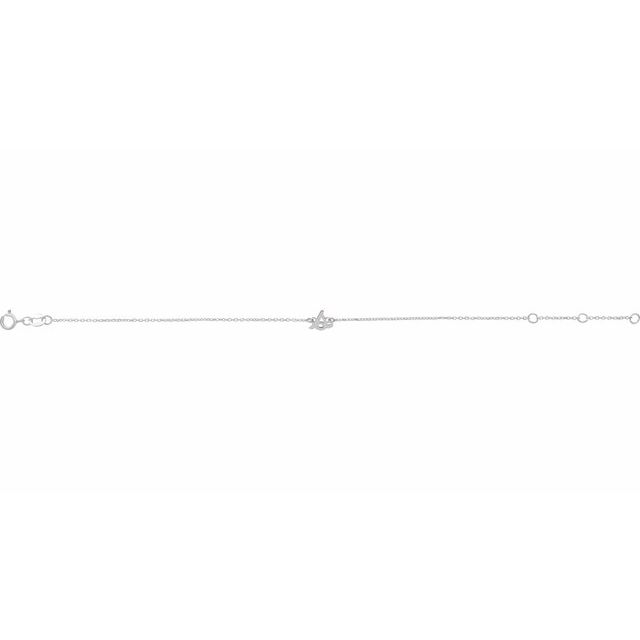 14K White Initial S 6 1/2-7 1/2' Bracelet