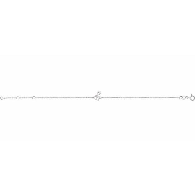 Sterling Silver Initial Y 6 1/2-7 1/2' Bracelet