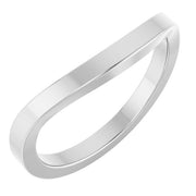 14K White Matching Band for 7.4 mm Round Ring