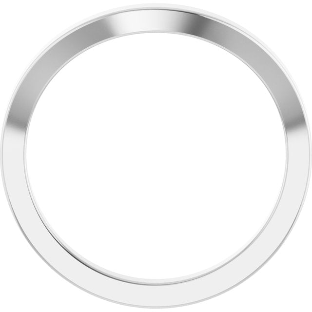 14K White Matching Band for 7.4 mm Round Ring