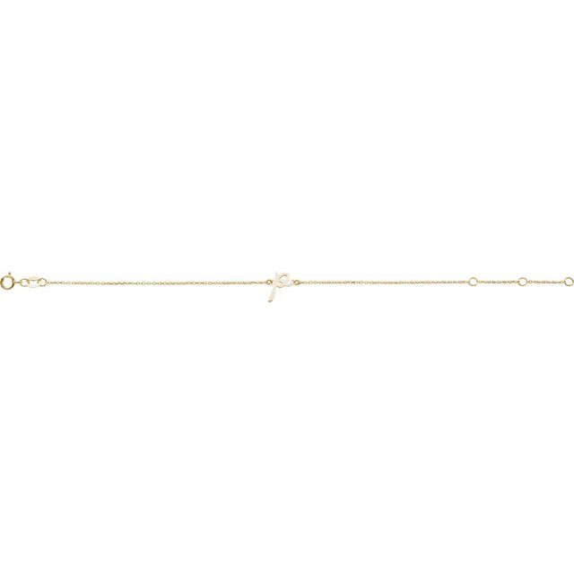 14K Yellow Initial P 6 1/2-7 1/2' Bracelet