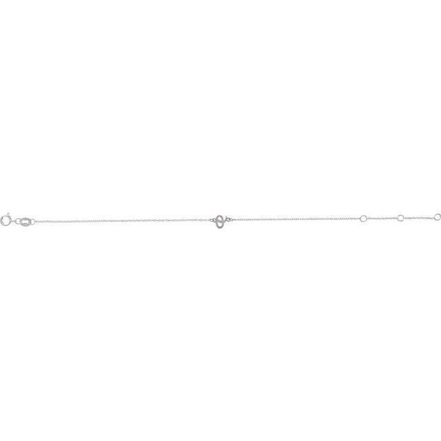 Sterling Silver Initial O 6 1/2-7 1/2' Bracelet