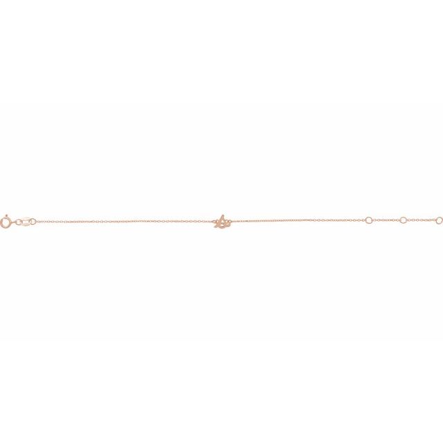 14K Rose Initial S 6 1/2-7 1/2' Bracelet