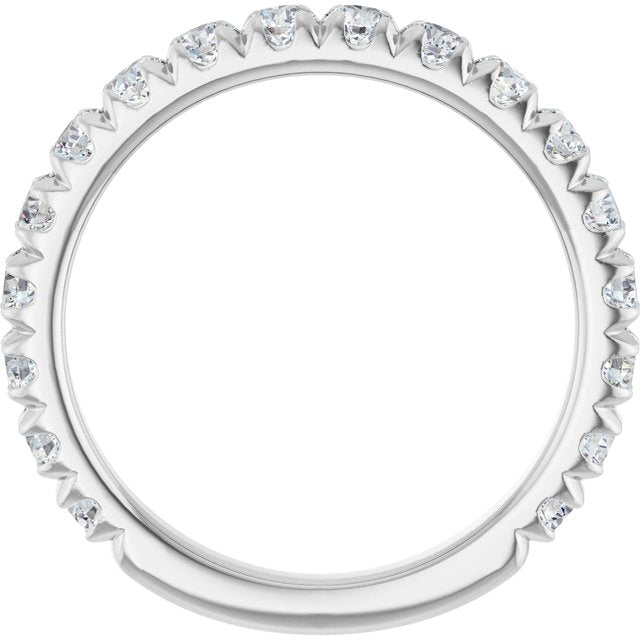14K White 1 CTW Lab-Grown Diamond French-Set Matching Band