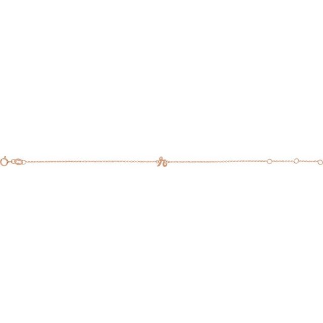 14K Rose Initial R 6 1/2-7 1/2' Bracelet