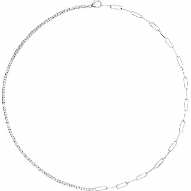14K White 3 1/4 CTW Lab-Grown Diamond Line 18' Necklace