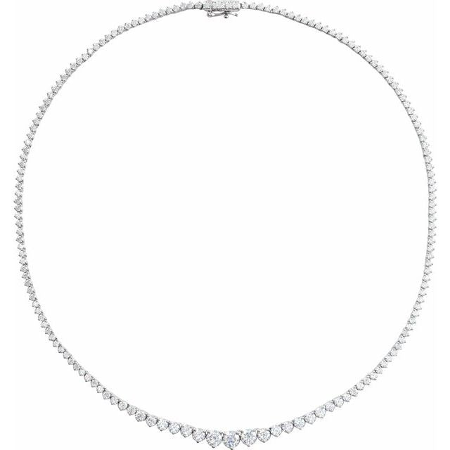14K White 9 1/2 CTW Lab-Grown Diamond Line 16 1/2' Necklace