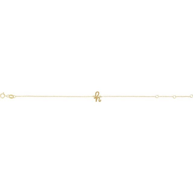 14K Yellow Initial H 6 1/2-7 1/2' Bracelet