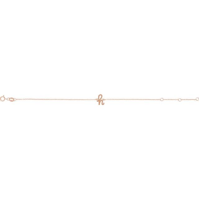 14K Rose Initial H 6 1/2-7 1/2' Bracelet