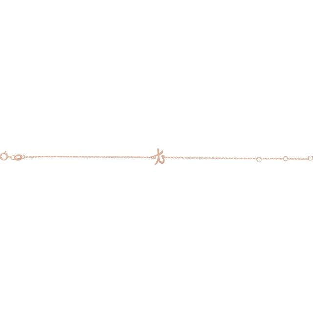 14K Rose Initial T 6 1/2-7 1/2' Bracelet