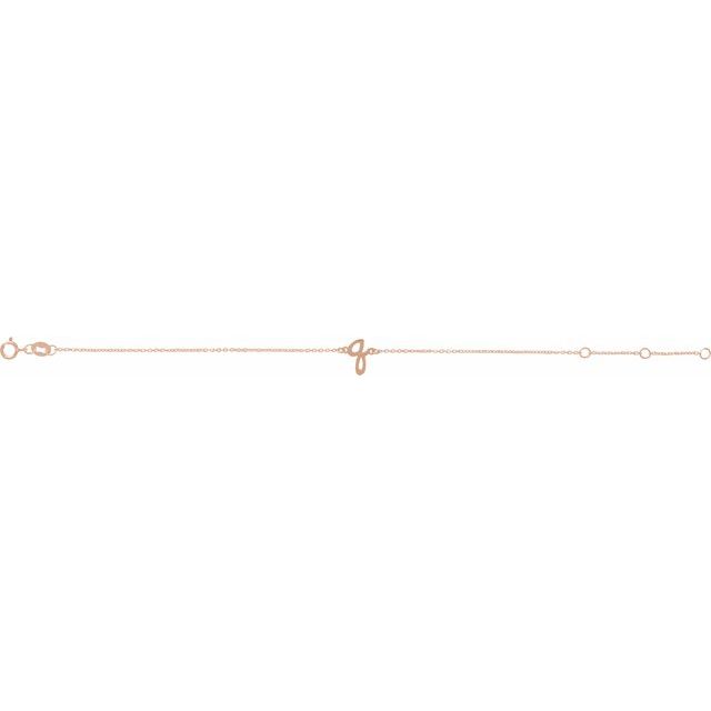 14K Rose Initial Q 6 1/2-7 1/2' Bracelet