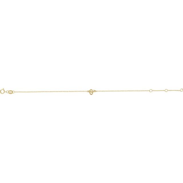 14K Yellow Initial O 6 1/2-7 1/2' Bracelet