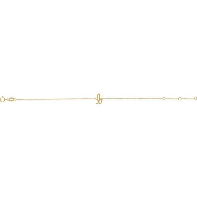 14K Yellow Initial B 6 1/2-7 1/2' Bracelet
