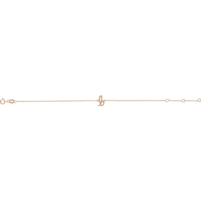 14K Rose Initial B 6 1/2-7 1/2' Bracelet