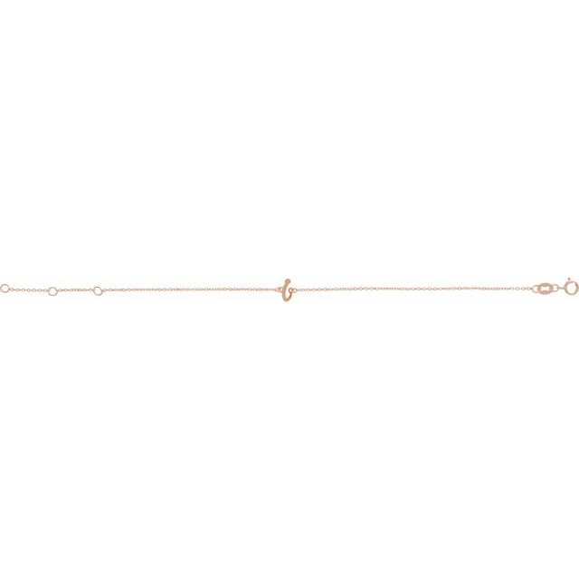 14K Rose Initial I 6 1/2-7 1/2' Bracelet