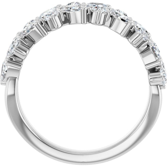 14K White 1 1/3 CTW Lab-Grown Diamond Anniversary Band