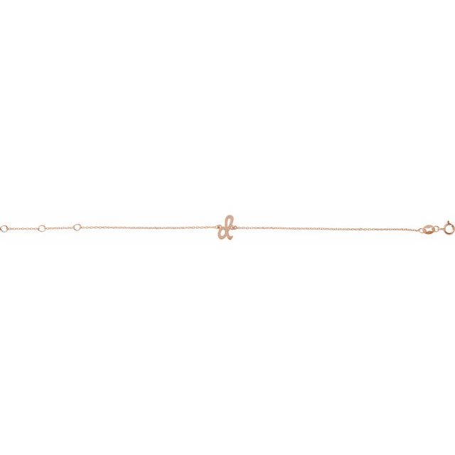 14K Rose Initial D 6 1/2-7 1/2' Bracelet