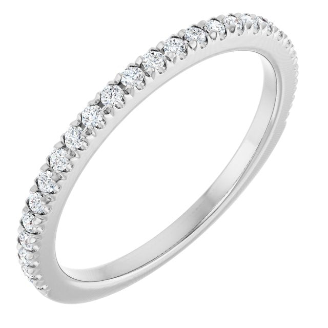 14k White 1/5 Ctw Lab-grown Diamond French-set Matching Band