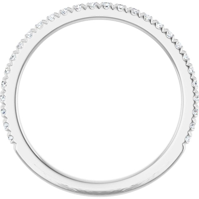 14K White 1/4 CTW Natural Diamond French-Set Matching Band