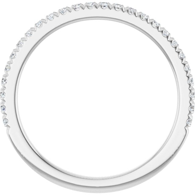 14k White 1/5 Ctw Lab-grown Diamond French-set Matching Band