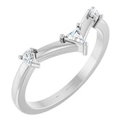 14K White 1/8 CTW Natural Diamond Contour Band