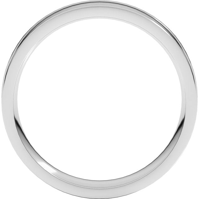 14K White 5 mm  Grooved Round Edge Size 9