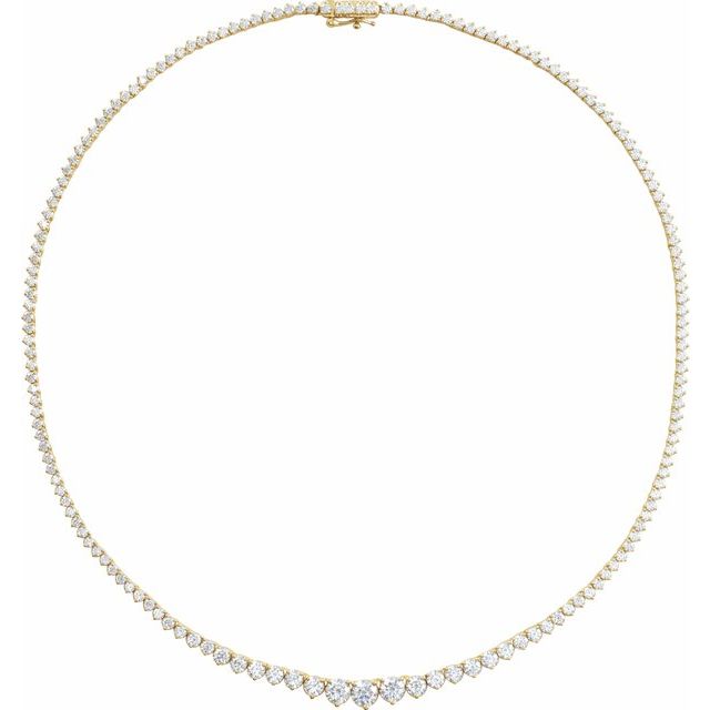 14K Yellow 9 1/2 CTW Lab-Grown Diamond Line 16 1/2' Necklace