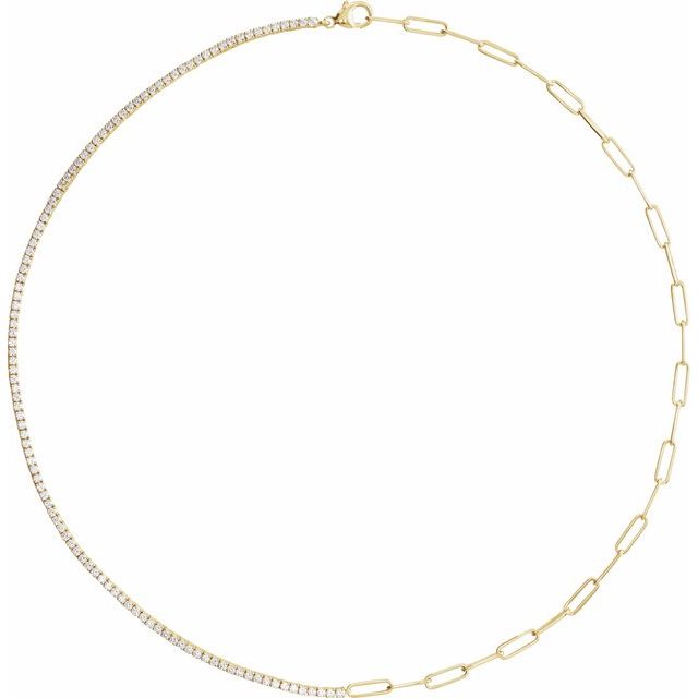 14K Yellow 3 1/4 CTW Lab-Grown Diamond Line 18' Necklace