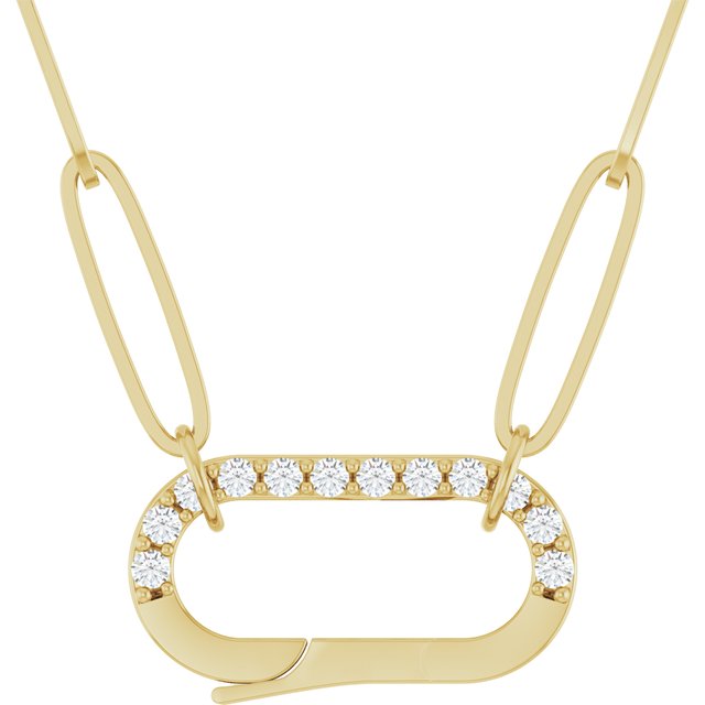 14K Yellow .08 CTW Natural Diamond Charm 16' Necklace