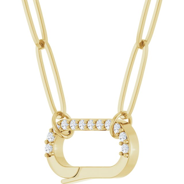 14K Yellow .08 CTW Natural Diamond Charm 16' Necklace